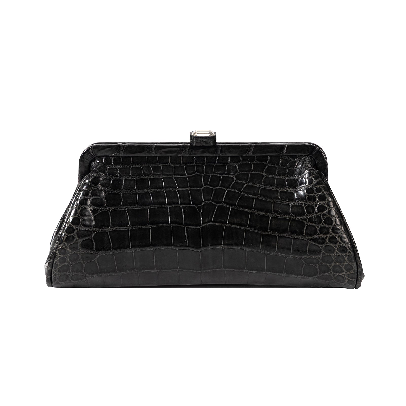 Cro-Embossed Top Layer Cowhide Leather Clutch Bag Women Evening Bag