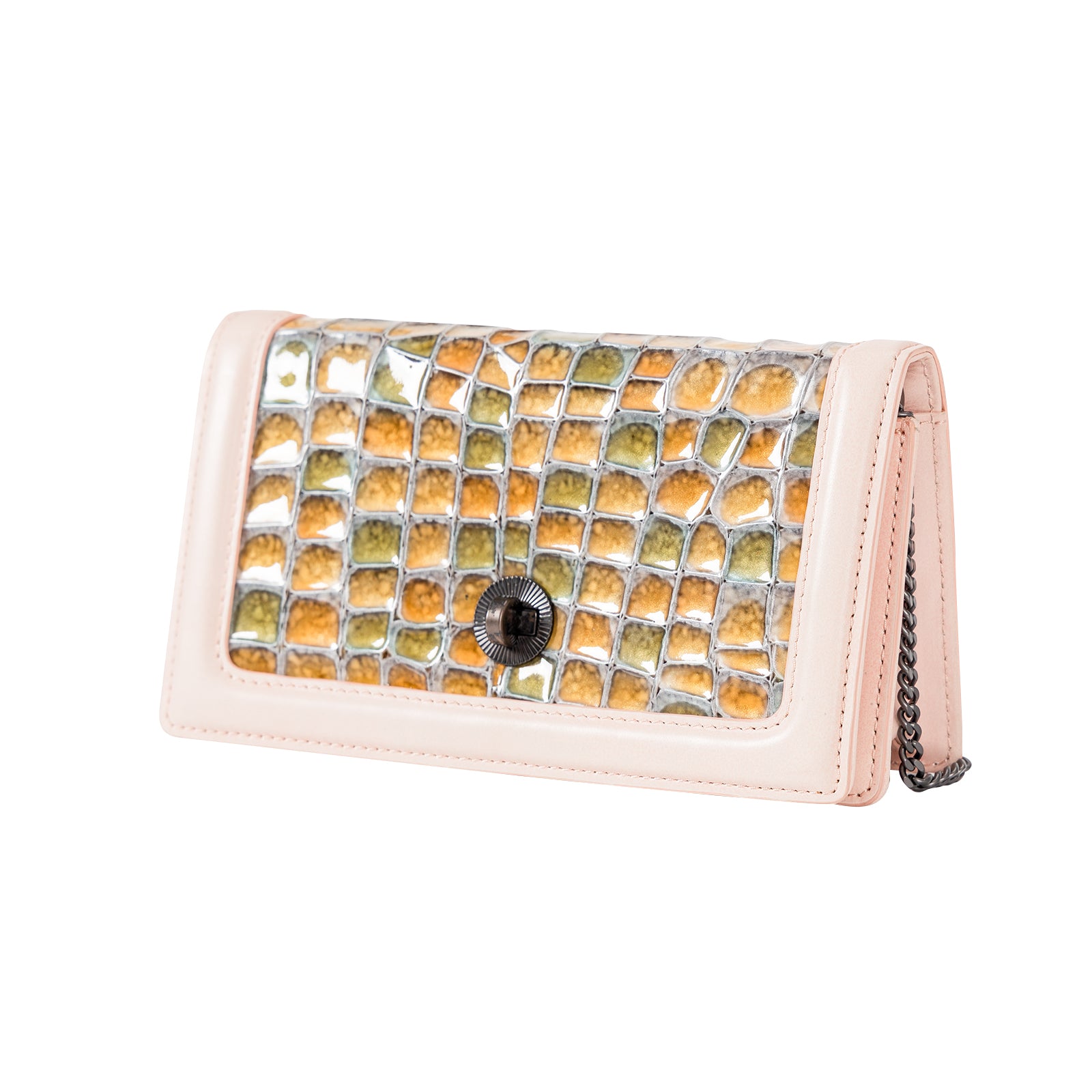 Italian Imported Glossy Croc-Embossed Leather Chain Bag Women Crossbody Bag