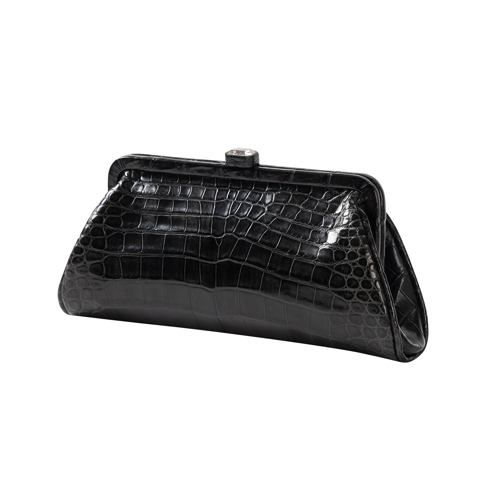 Cro-Embossed Top Layer Cowhide Leather Clutch Bag Women Evening Bag