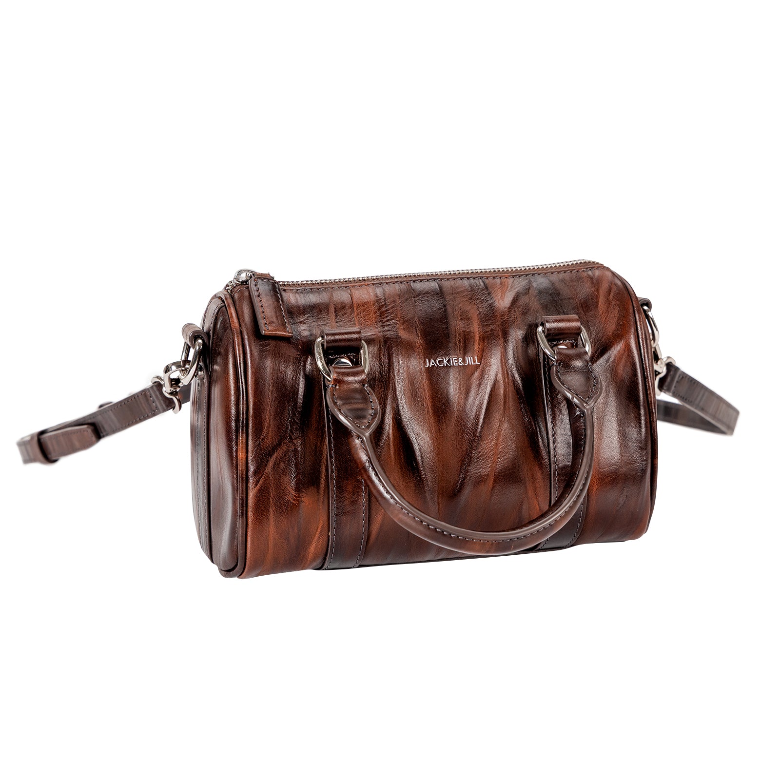 Italian Imported Vegetable Tanned Leather Boston Bag Women Handbag