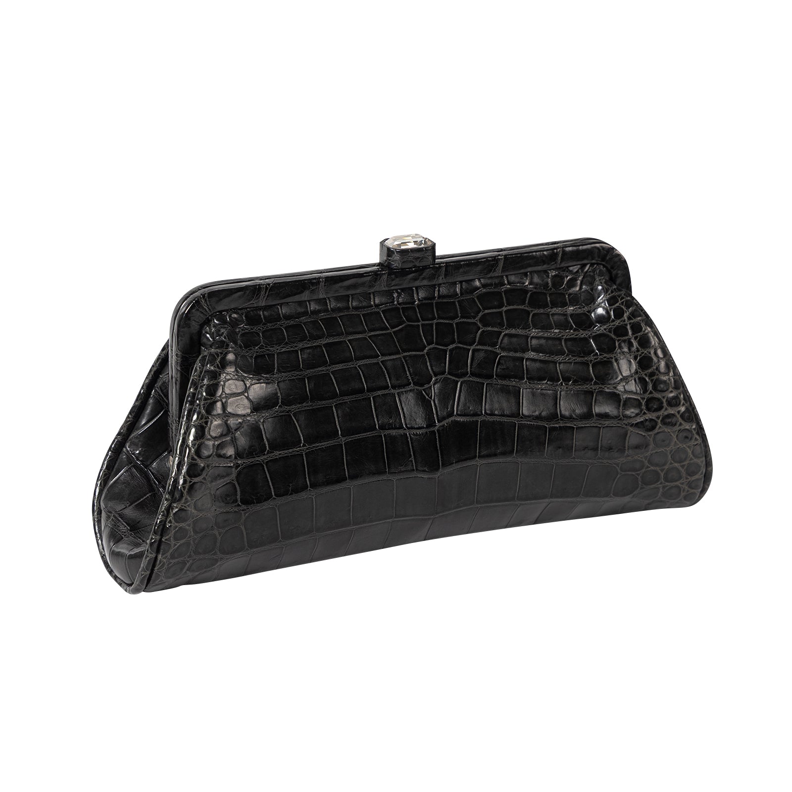 Cro-Embossed Top Layer Cowhide Leather Clutch Bag Women Evening Bag