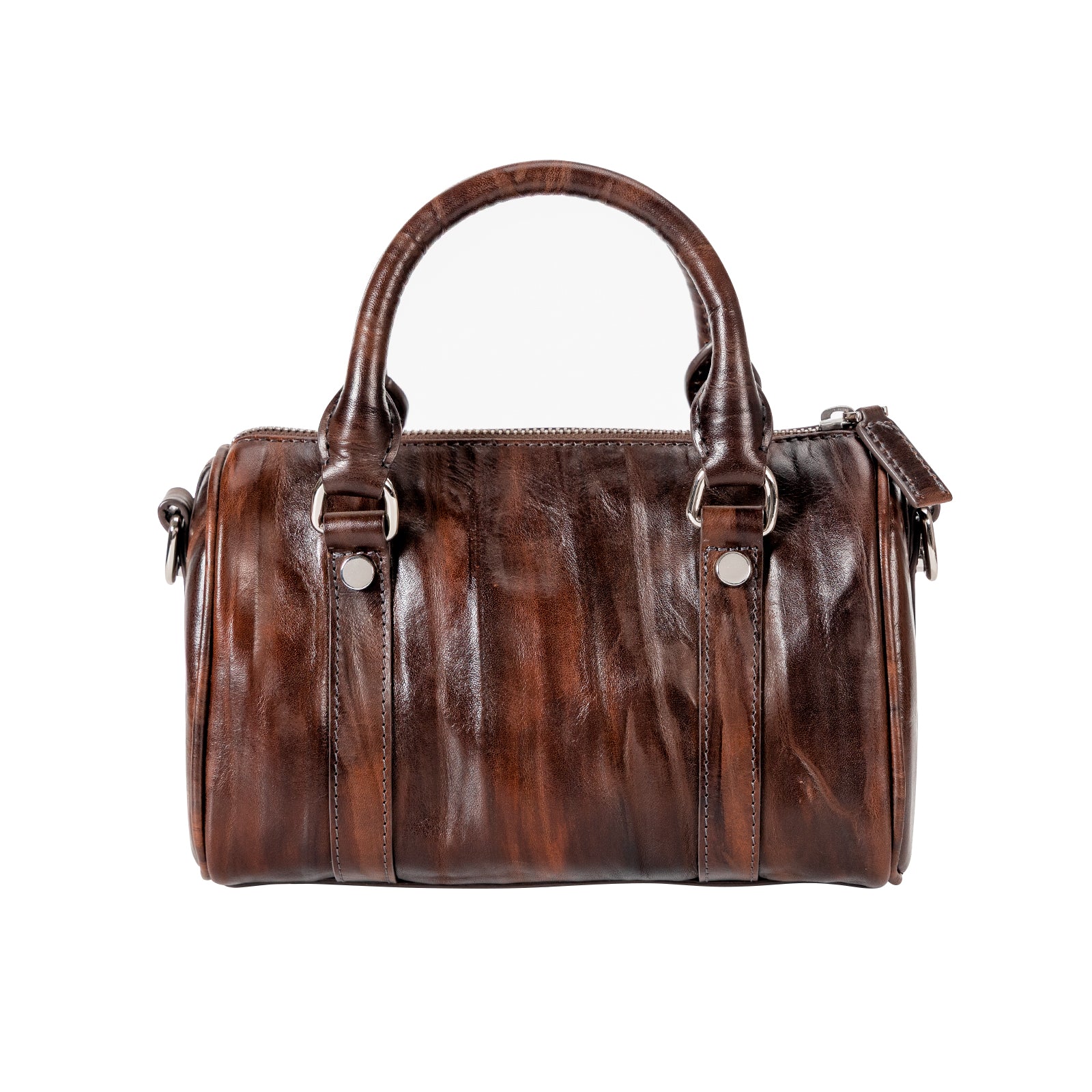 Italian Imported Vegetable Tanned Leather Boston Bag Women Handbag
