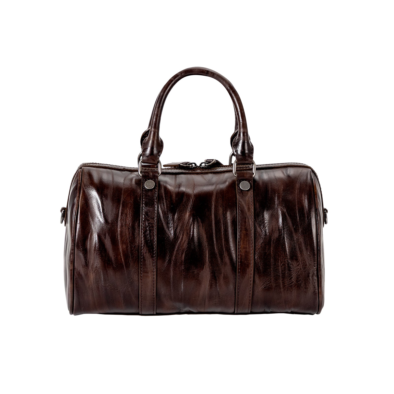 Italian Imported Vegetable Tanned Leather Boston Bag Women Handbag