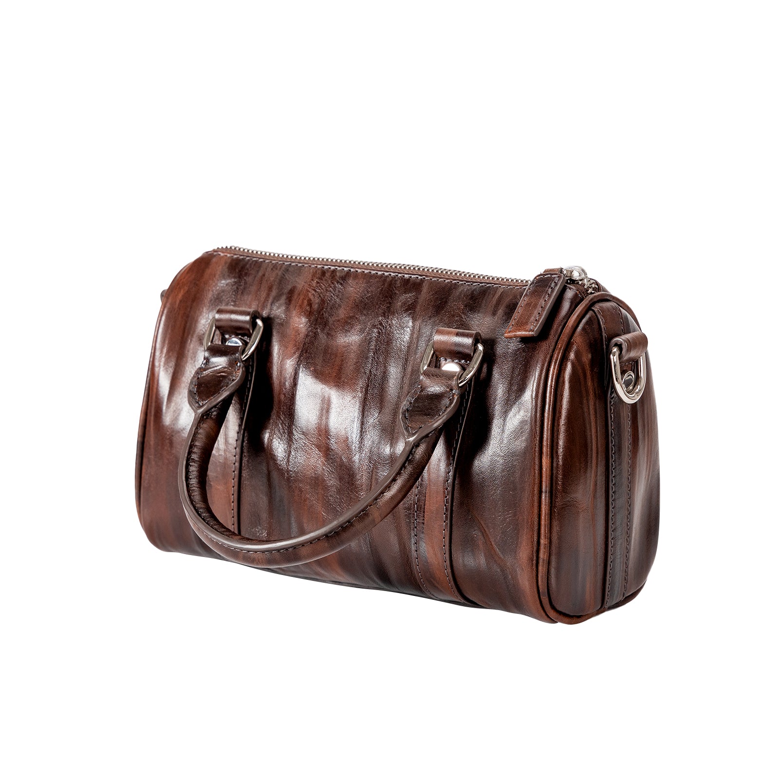 Italian Imported Vegetable Tanned Leather Boston Bag Women Handbag