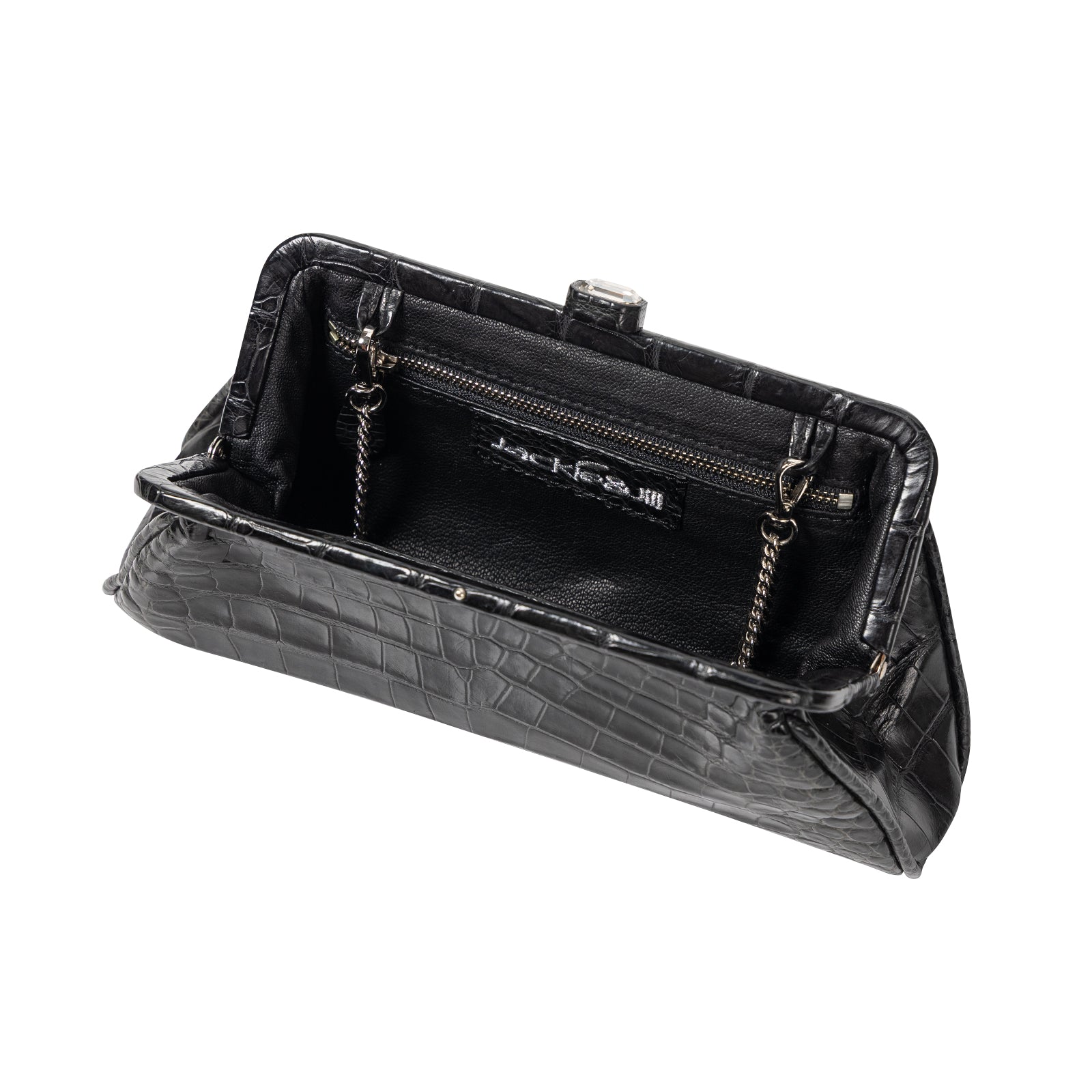 Cro-Embossed Top Layer Cowhide Leather Clutch Bag Women Evening Bag