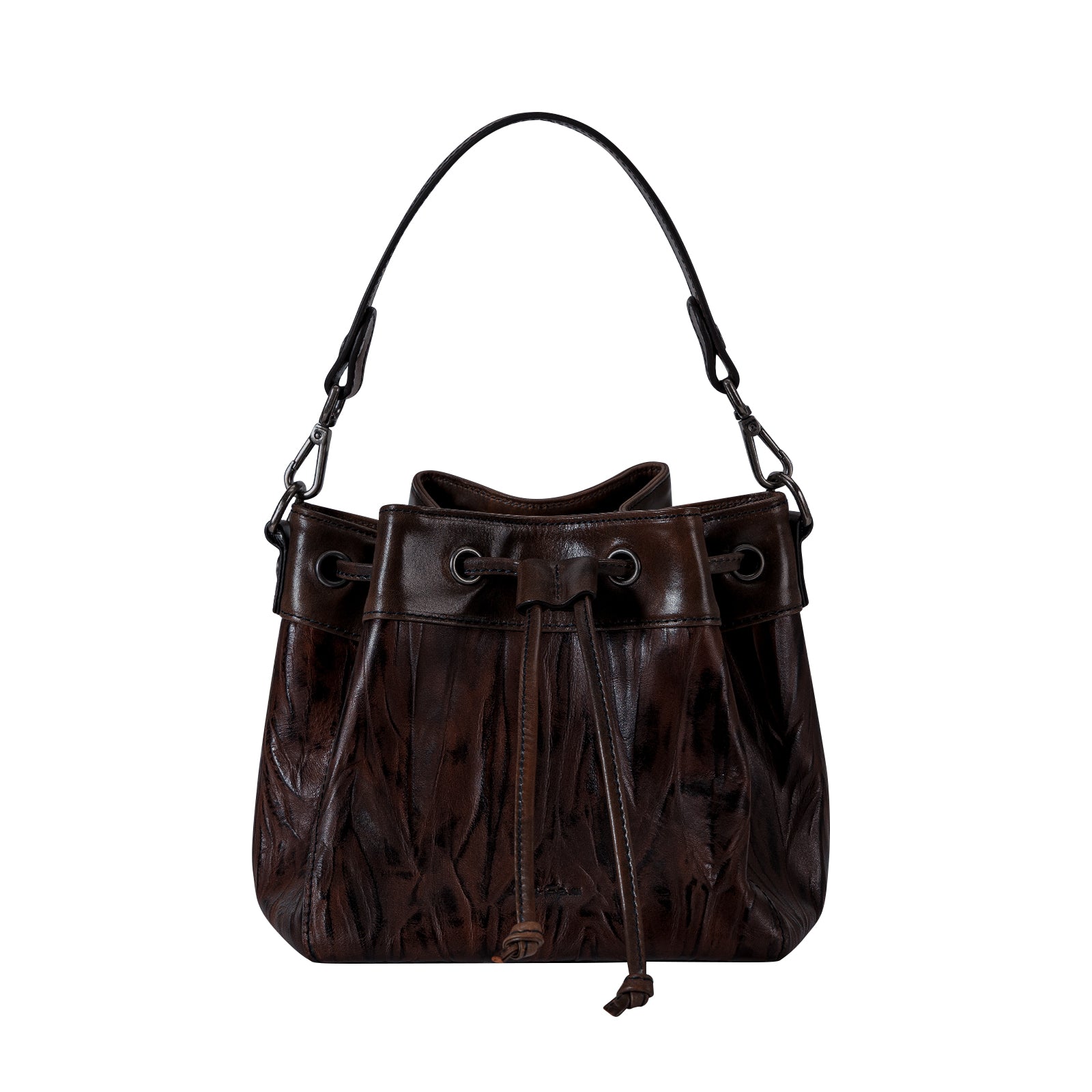 Italian Imported Vegetable Tanned Leather Bucket Bag Women Handbag
