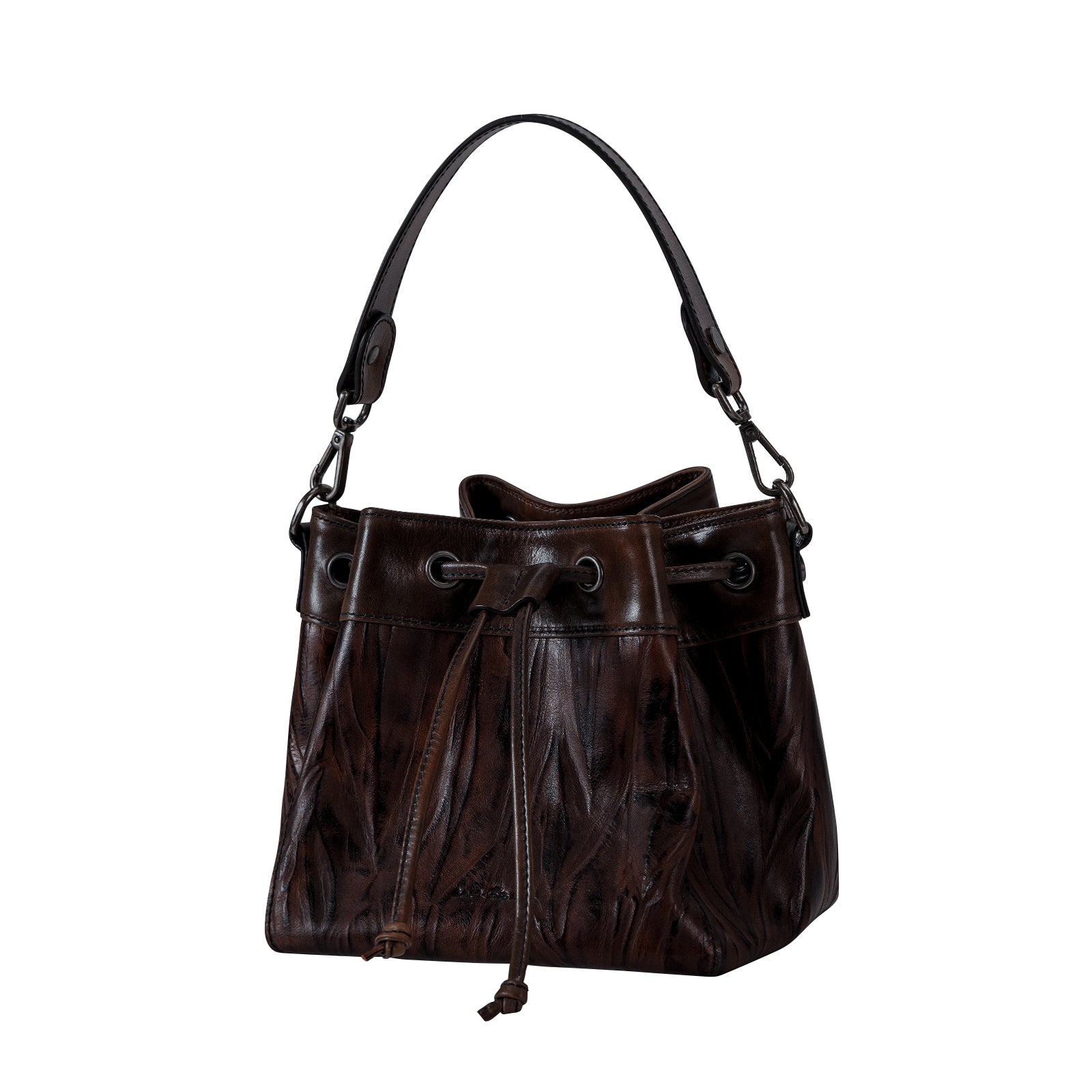Italian Imported Vegetable Tanned Leather Bucket Bag Women Handbag