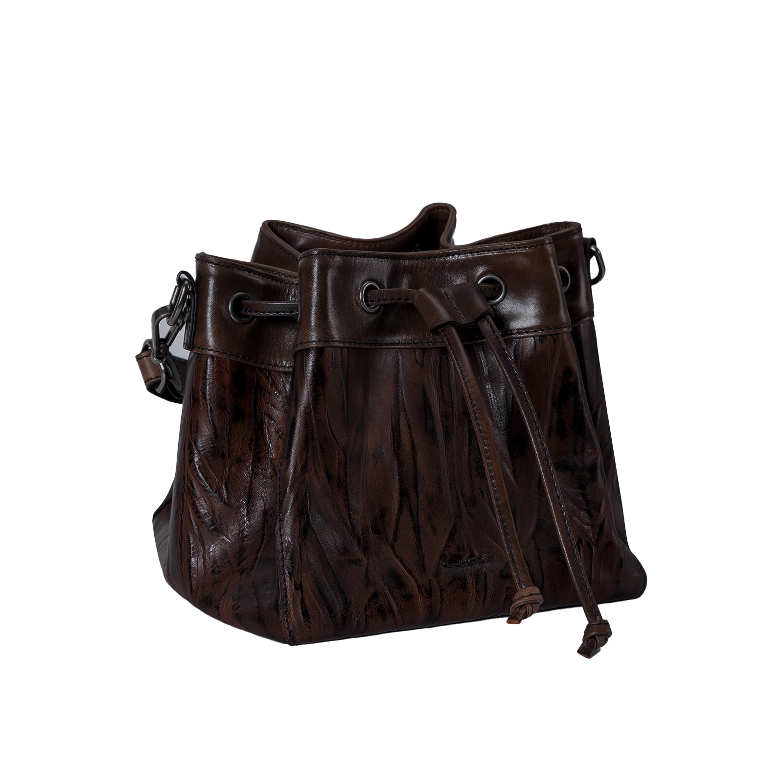 Italian Imported Vegetable Tanned Leather Bucket Bag Women Handbag