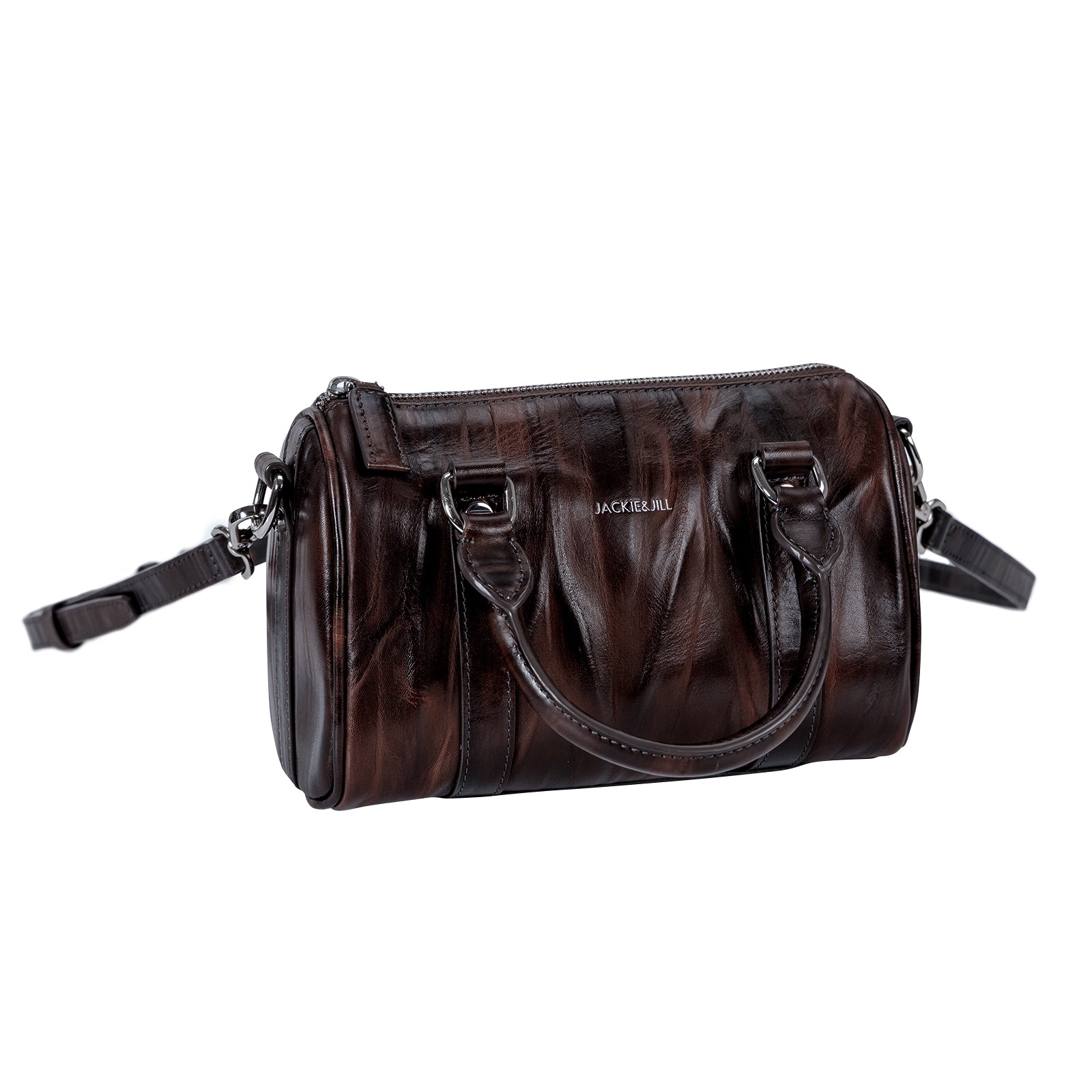 Italian Imported Vegetable Tanned Leather Boston Bag Women Handbag