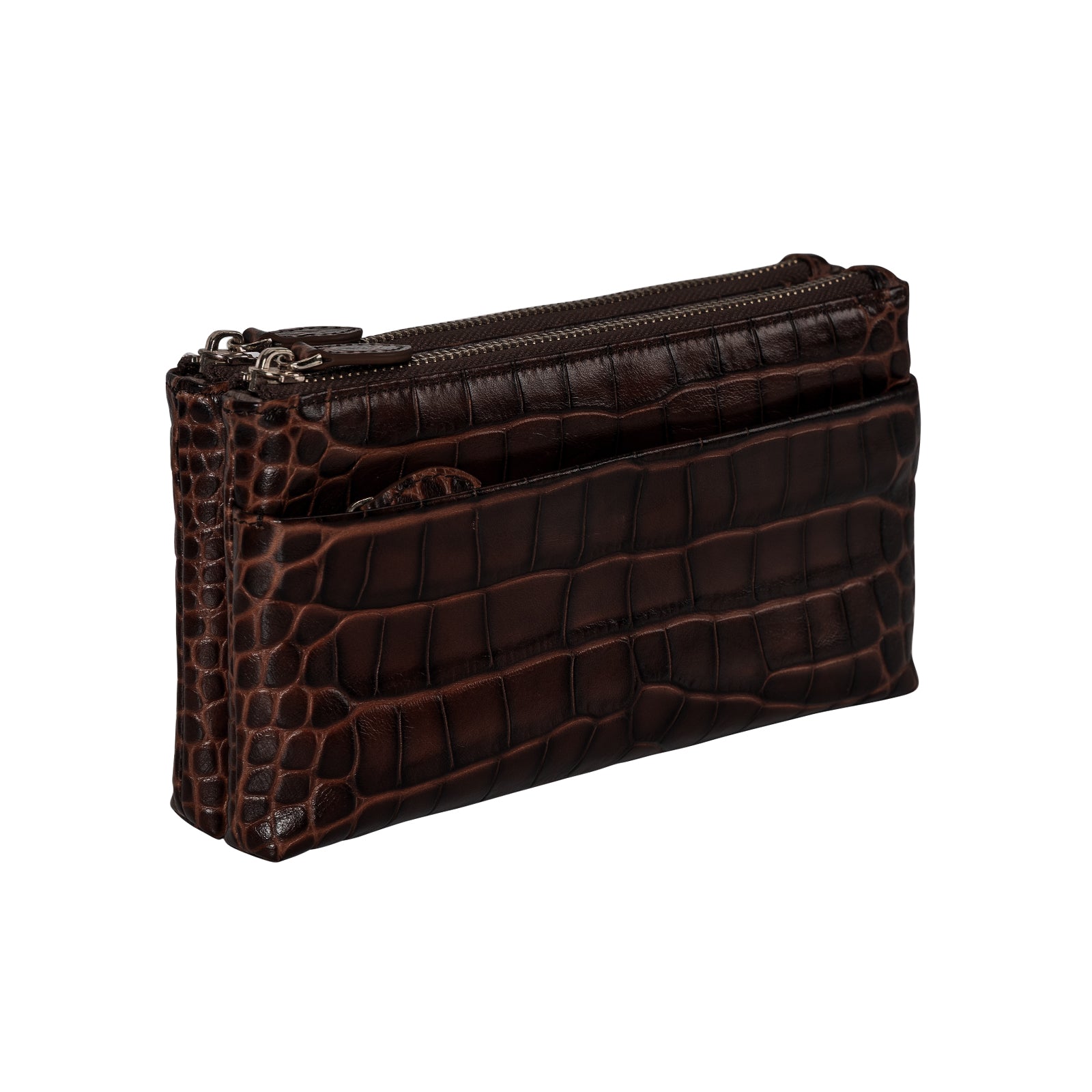 Cro-Embossed Cowhide Leather Clutch Bag Women Leather Purse