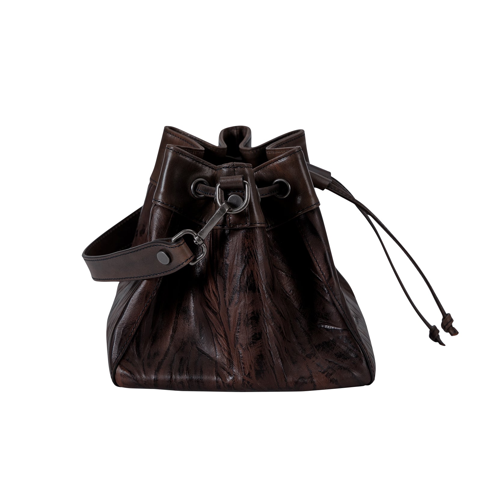 Italian Imported Vegetable Tanned Leather Bucket Bag Women Handbag