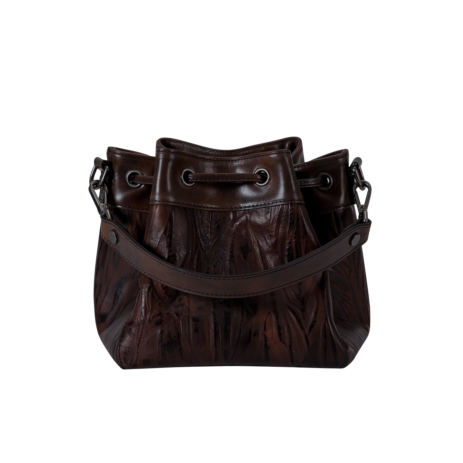 Italian Imported Vegetable Tanned Leather Bucket Bag Women Handbag