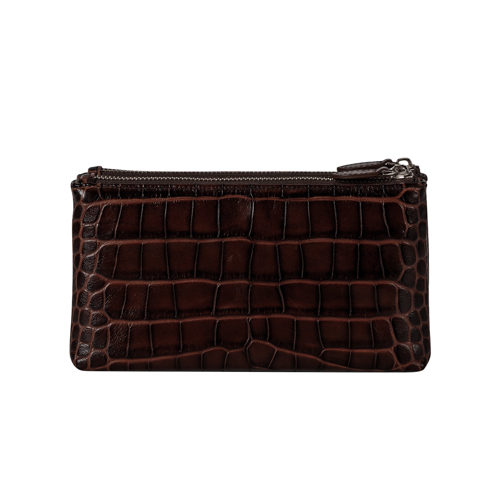 Cro-Embossed Cowhide Leather Clutch Bag Women Leather Purse