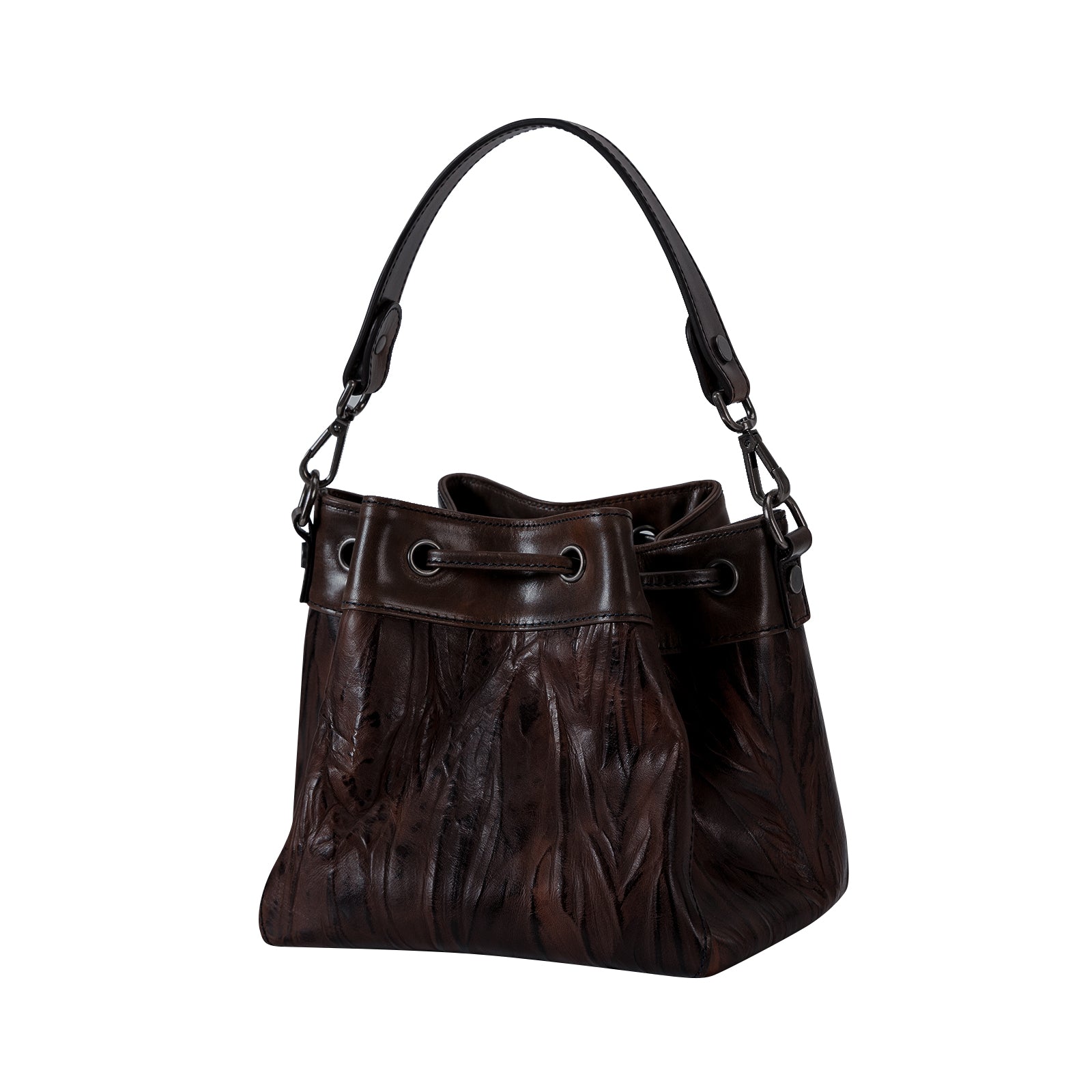 Italian Imported Vegetable Tanned Leather Bucket Bag Women Handbag