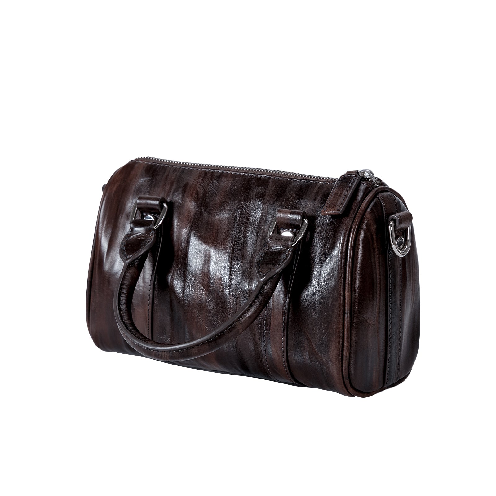 Italian Imported Vegetable Tanned Leather Boston Bag Women Handbag