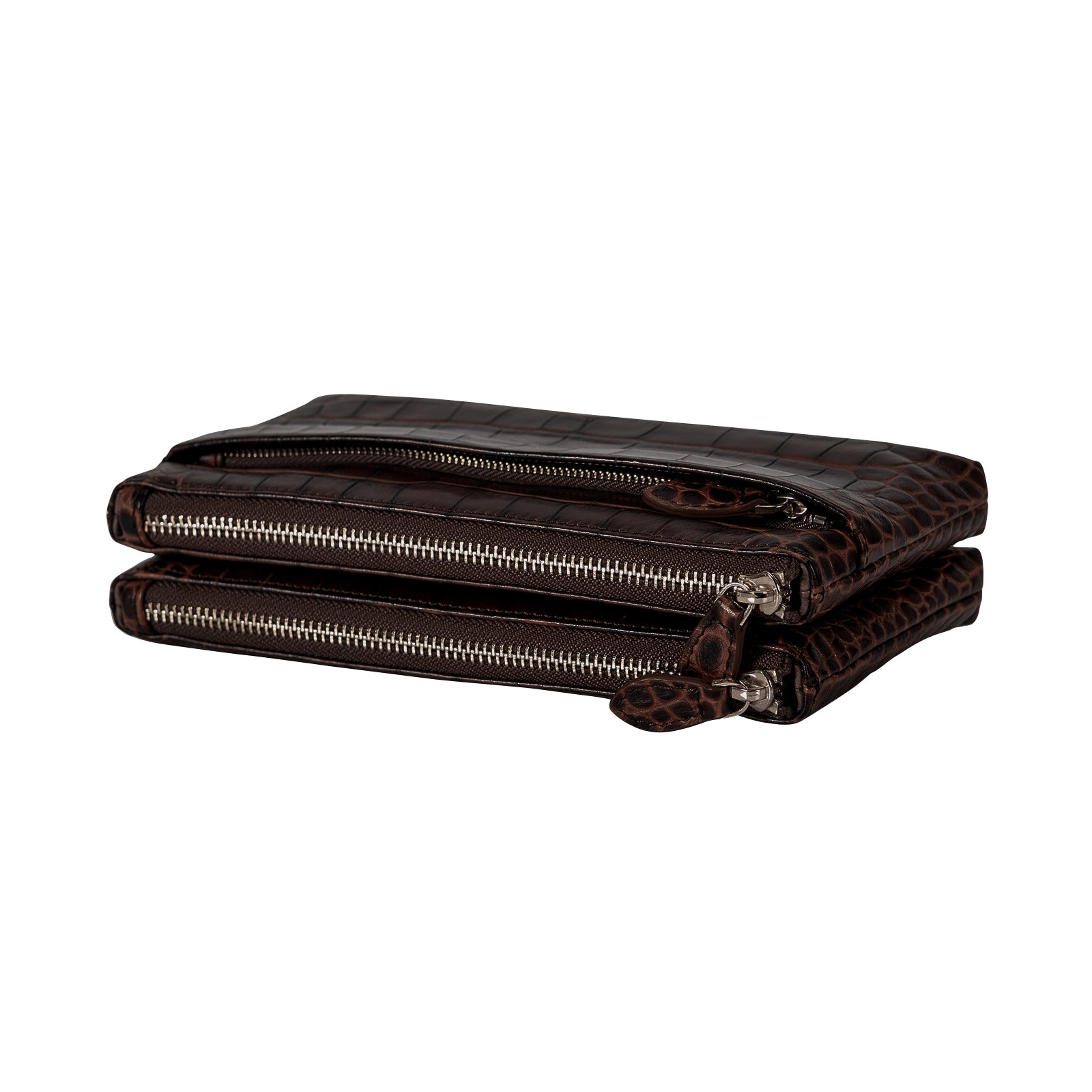 Cro-Embossed Cowhide Leather Clutch Bag Women Leather Purse