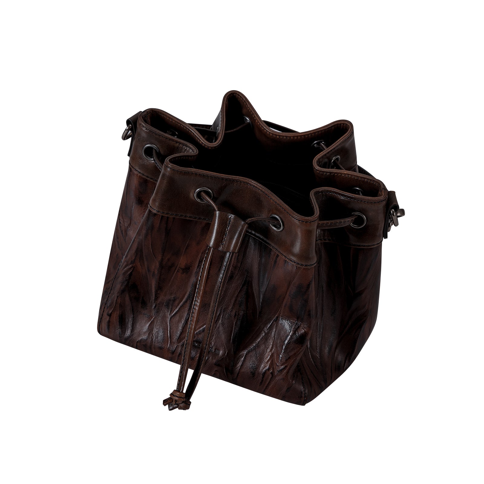 Italian Imported Vegetable Tanned Leather Bucket Bag Women Handbag