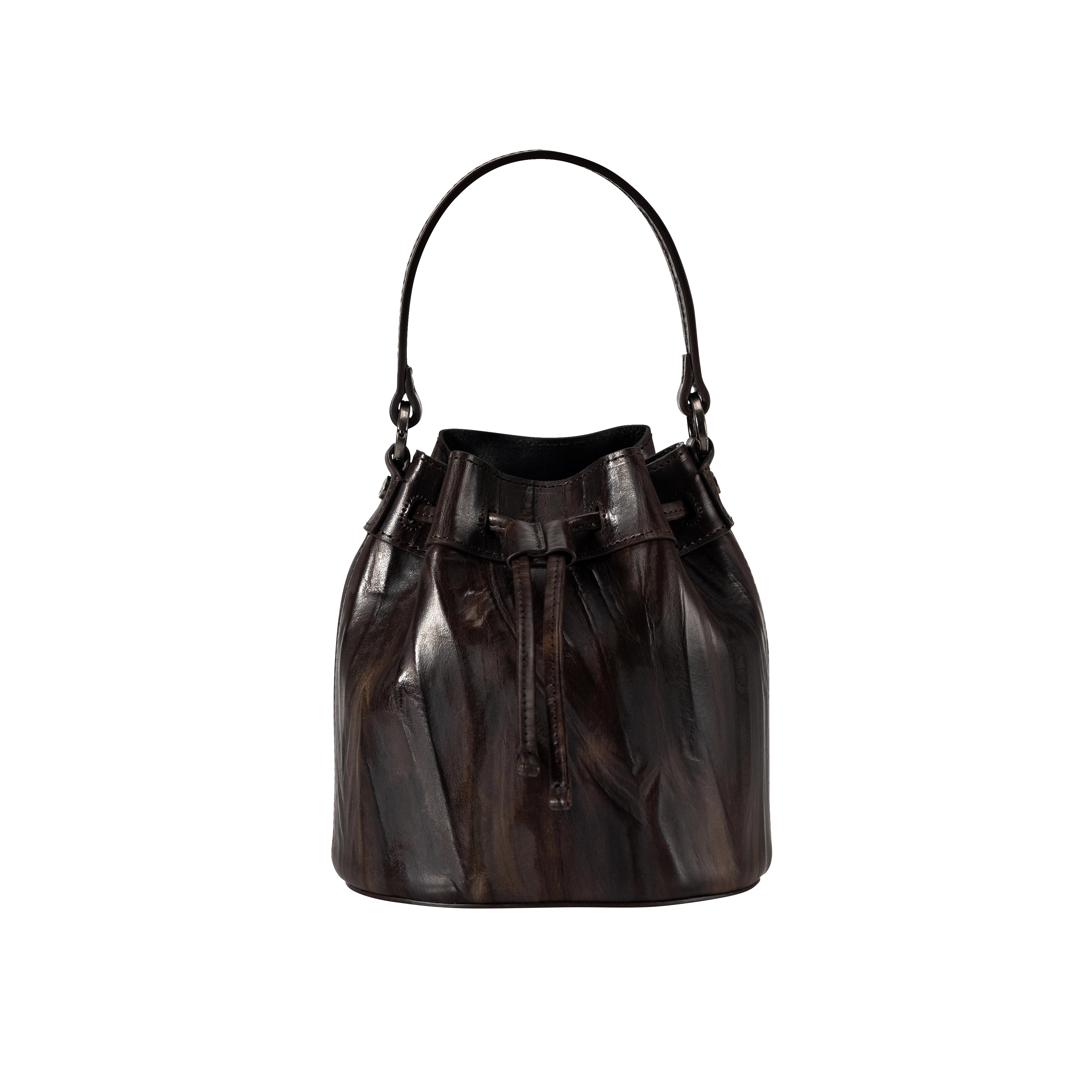 women's genuine leather bucket bag