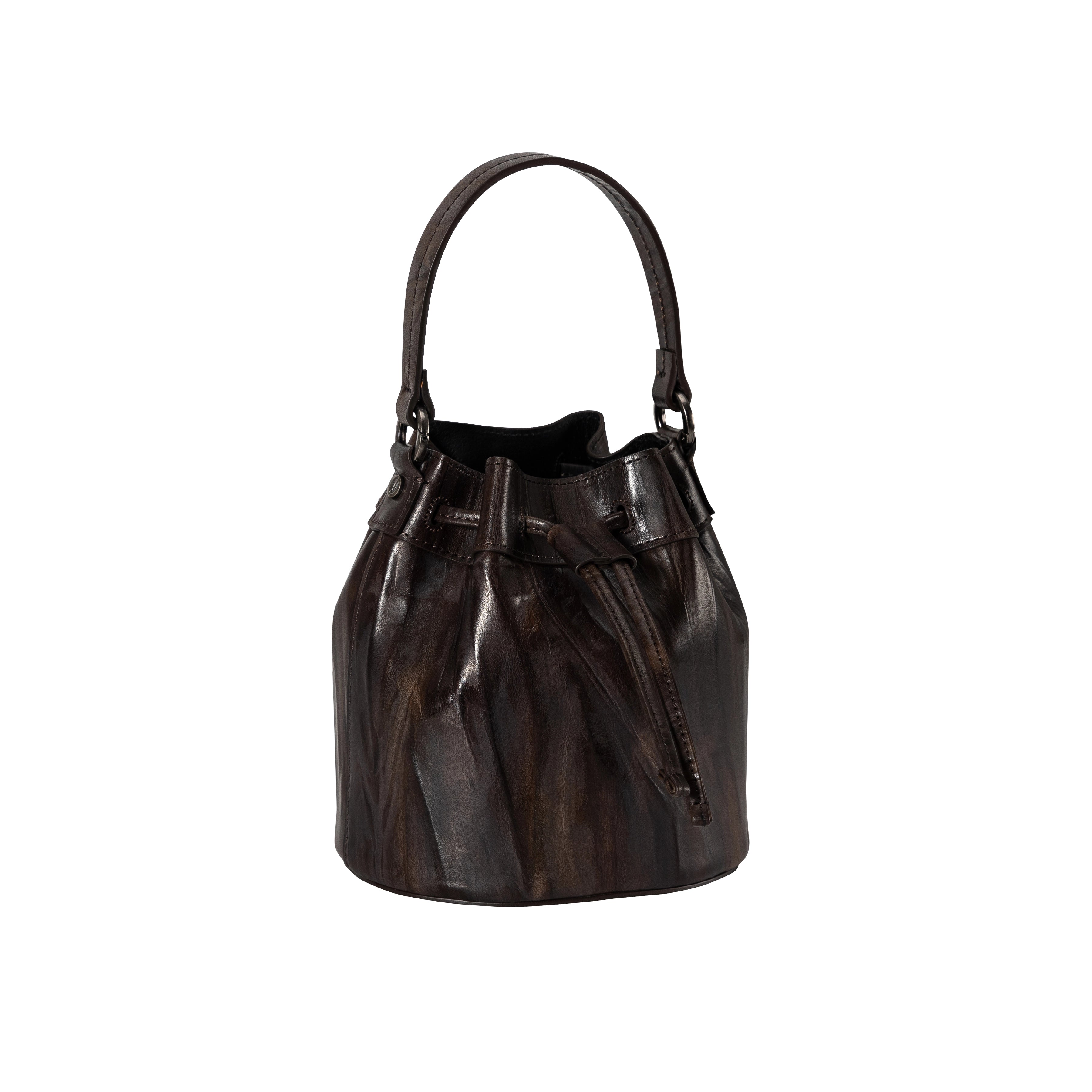 women's genuine leather bucket bag
