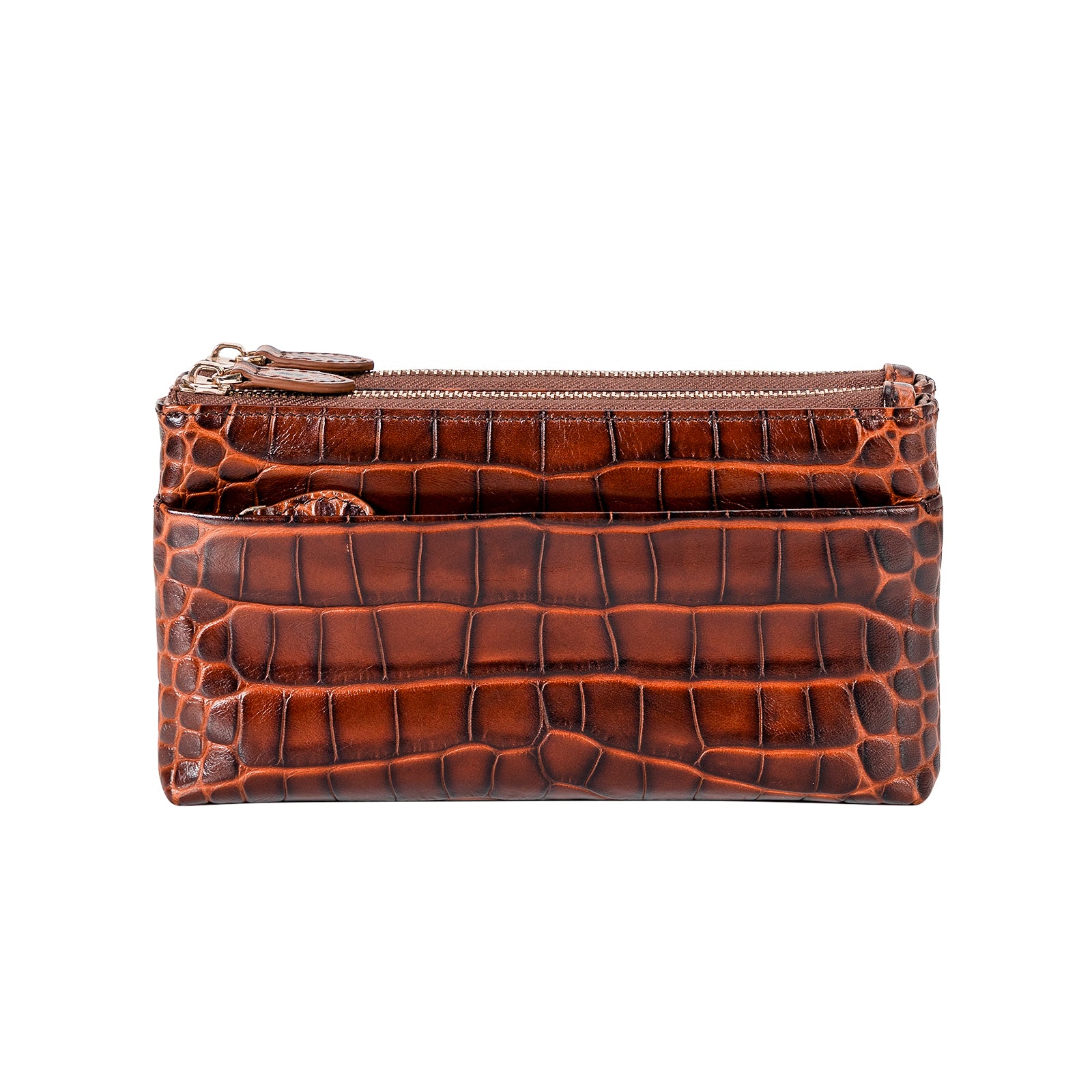 Cro-Embossed Cowhide Leather Clutch Bag Women Leather Purse