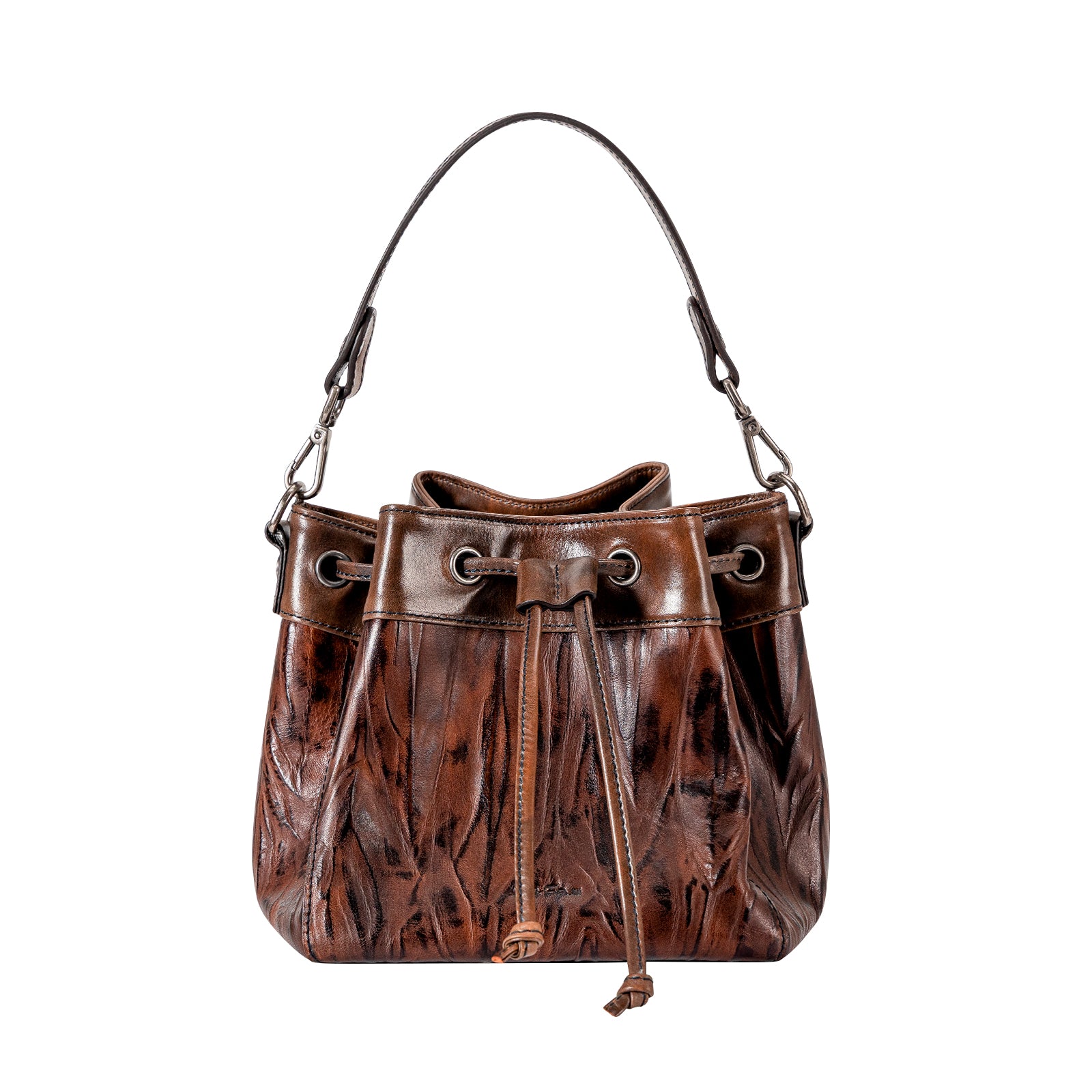 Italian Imported Vegetable Tanned Leather Bucket Bag Women Handbag