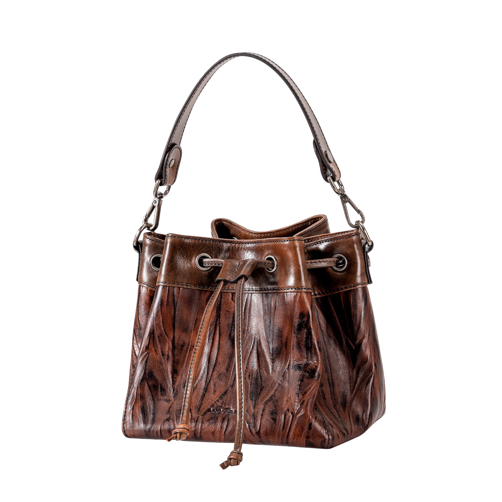 Italian Imported Vegetable Tanned Leather Bucket Bag Women Handbag