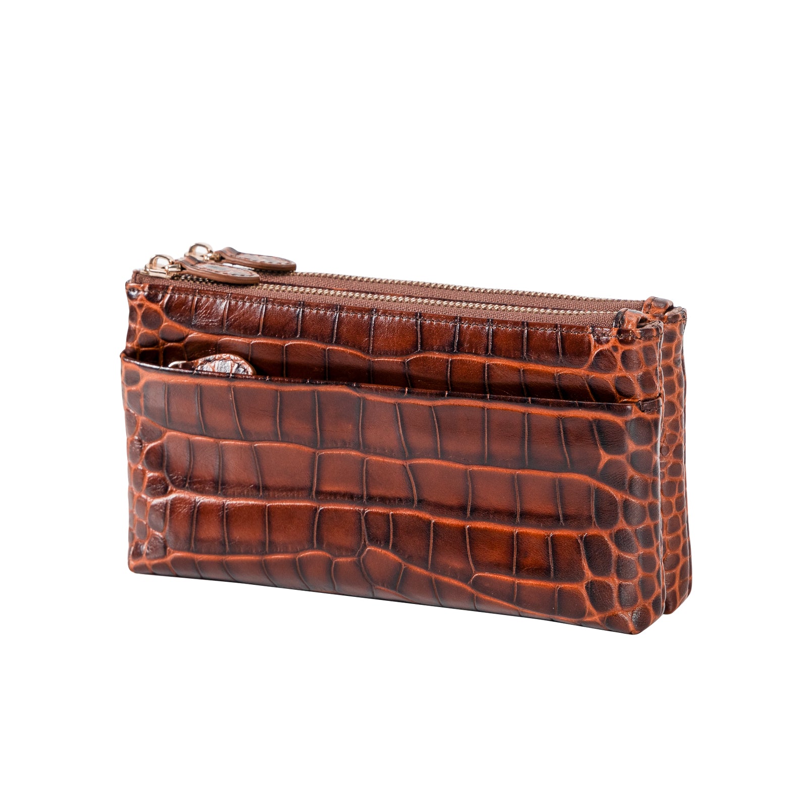 Cro-Embossed Cowhide Leather Clutch Bag Women Leather Purse
