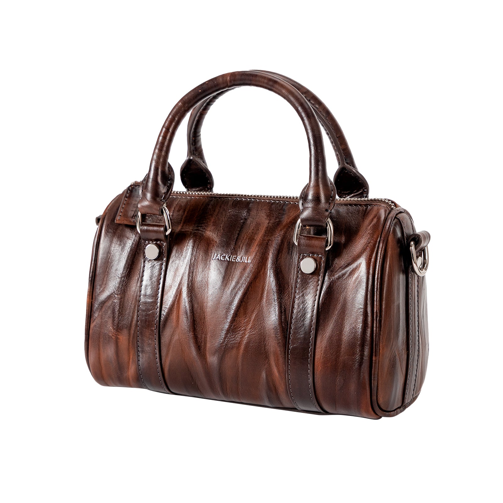 Italian Imported Vegetable Tanned Leather Boston Bag Women Handbag