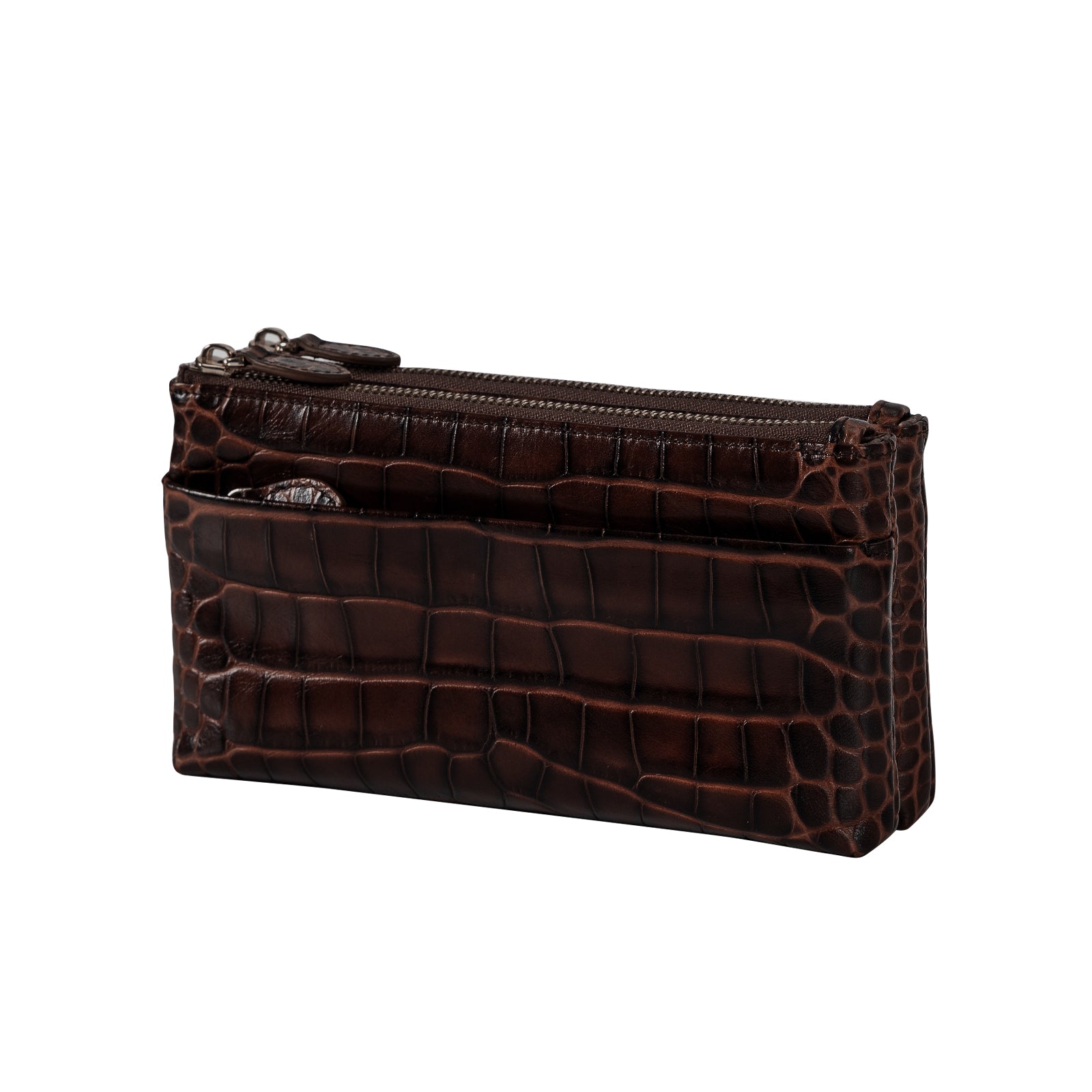 Cro-Embossed Cowhide Leather Clutch Bag Women Leather Purse