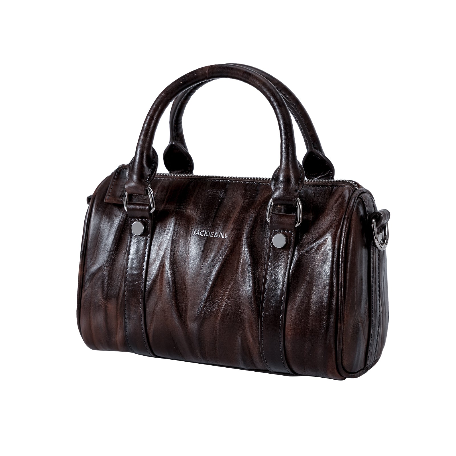 Italian Imported Vegetable Tanned Leather Boston Bag Women Handbag